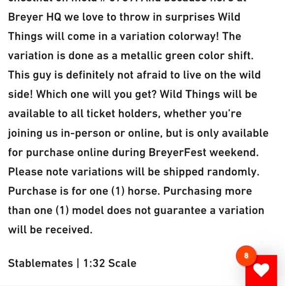 2024 BREYERFEST- WILD THINGS SM model, variation coloring - METALLIC GREEN - Picture 5 of 5